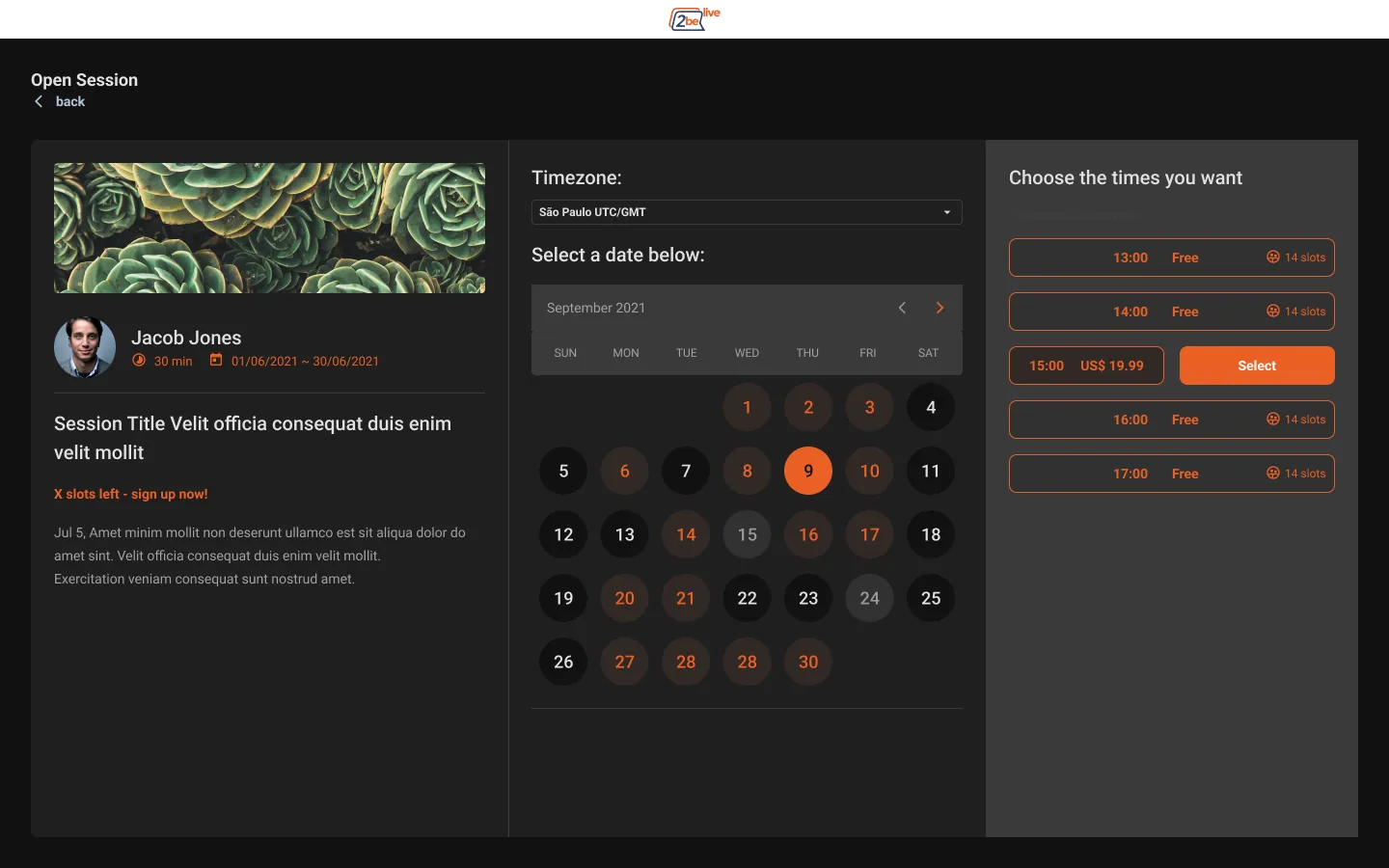 Open Session interface