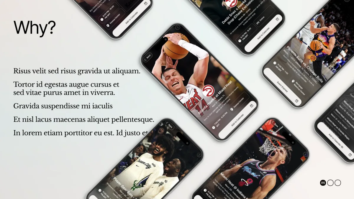 Slide: “Why?”, with Moment Live screens for different teams