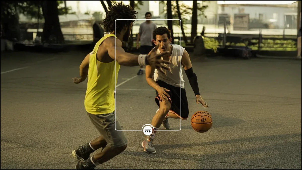 The frame over a street basketball game