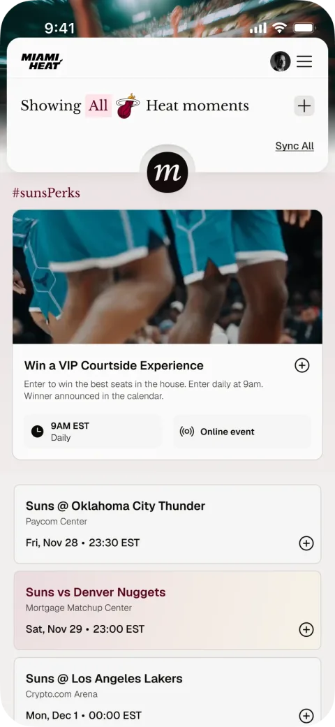 Feed of a brand’s moments